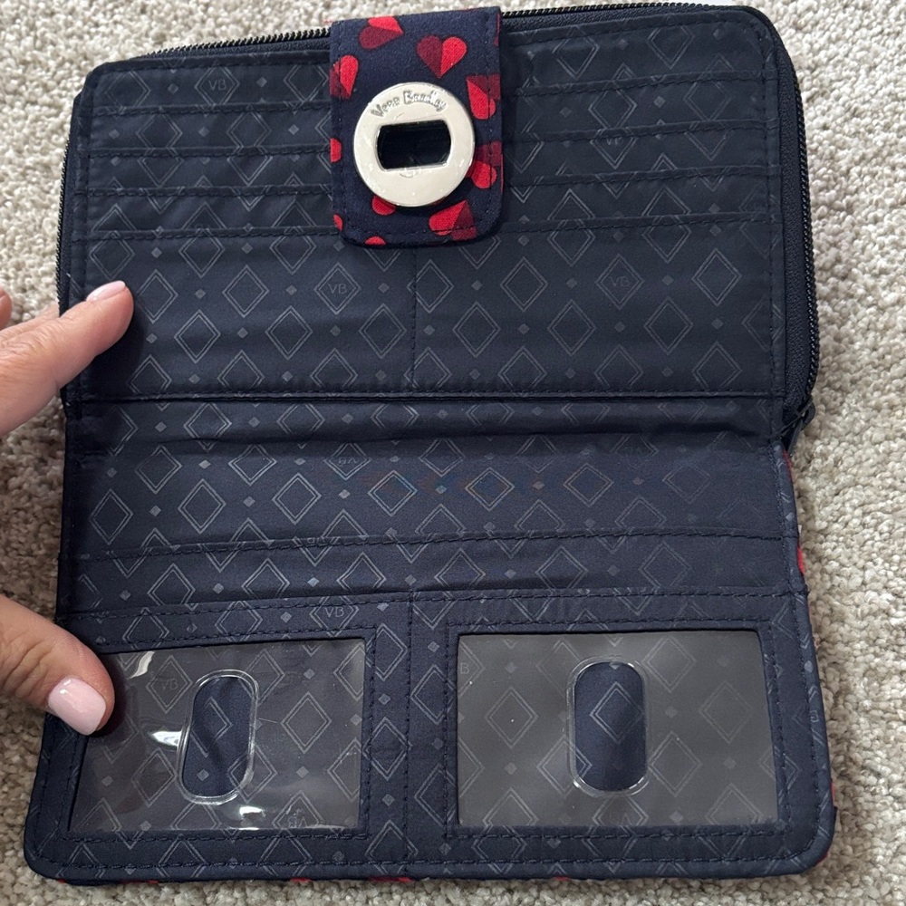 Vera Bradley Red Heart Patterned Wallet - Picture 2 of 7